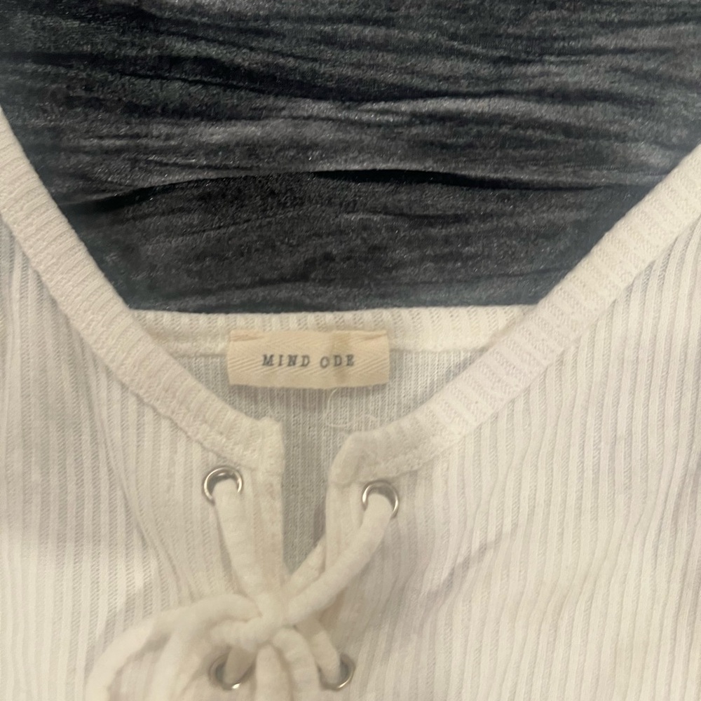 Mind Code Cream Ribbed Camisole Size L - Picture 2 of 2